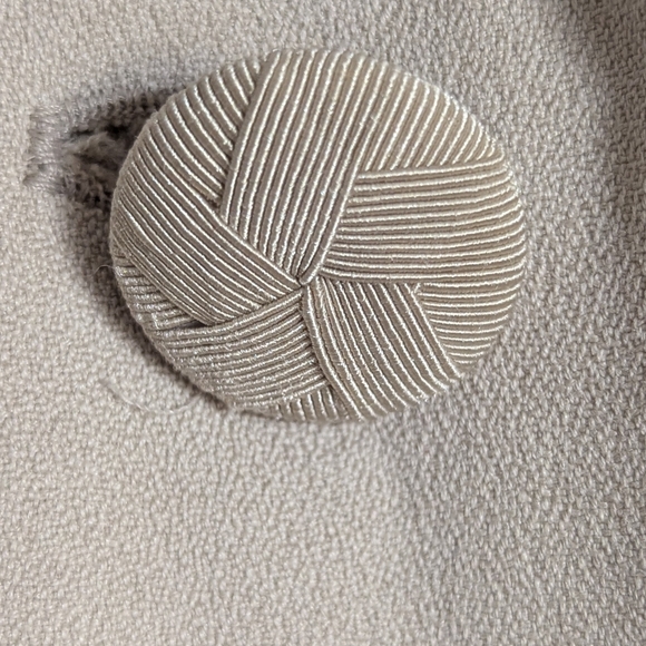 Vintage Past Times Silk Duster Coat Sz XL Creamy Tan Cuffed Sleeves Lined Scroll - Picture 6 of 16